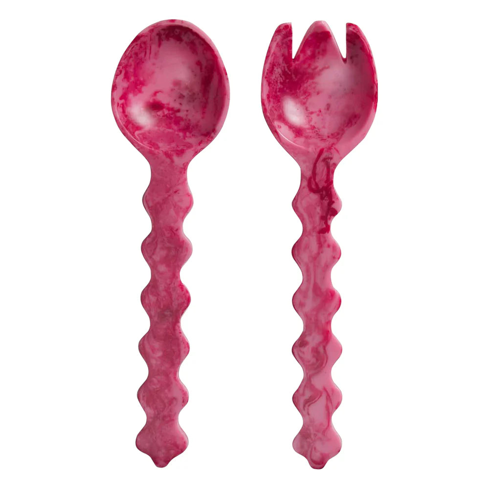 Sage & Clare - Gisele Salad Servers Crimson