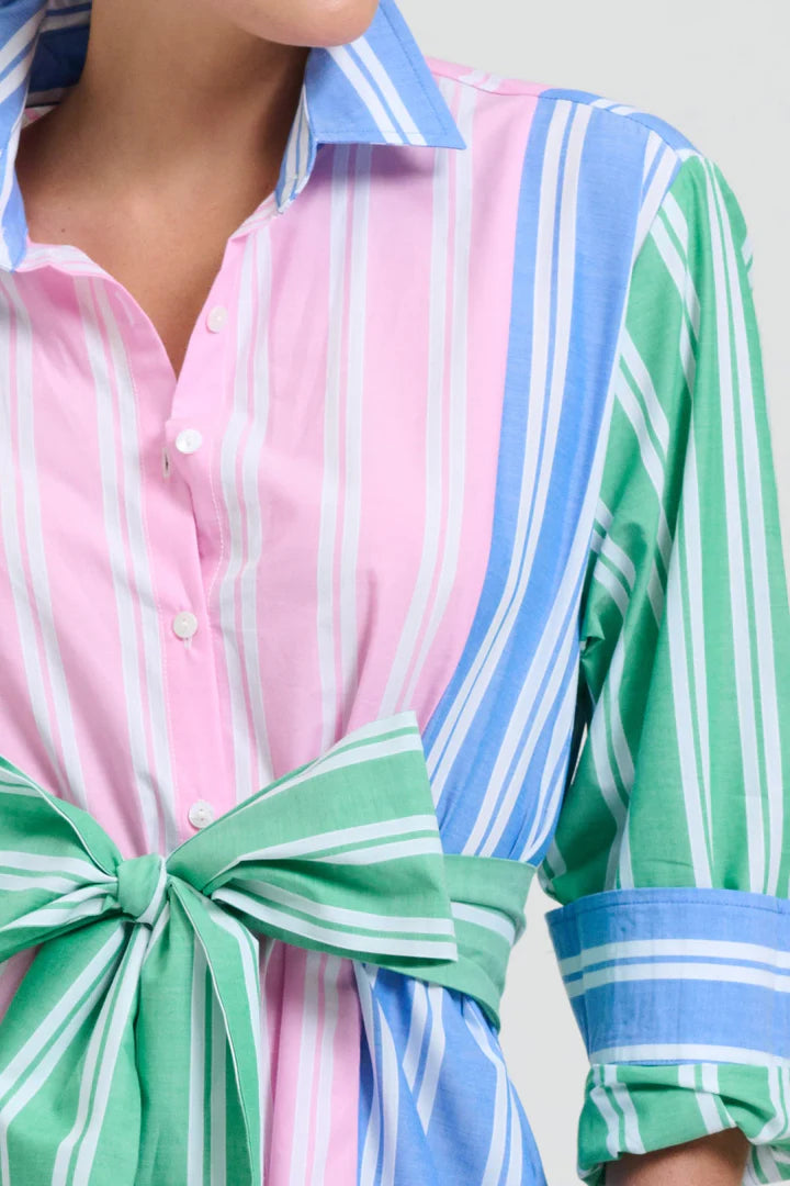 Shirty - Bijou Longline Shirtdress - Stripe Combo