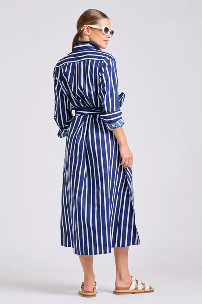 Shirty - The Luna Oversized Dress - Navy with White Stripe