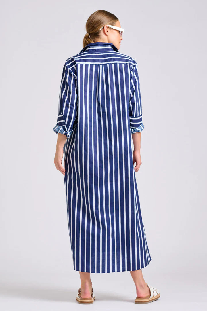 Shirty - The Luna Oversized Dress - Navy with White Stripe